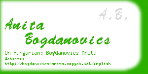 anita bogdanovics business card